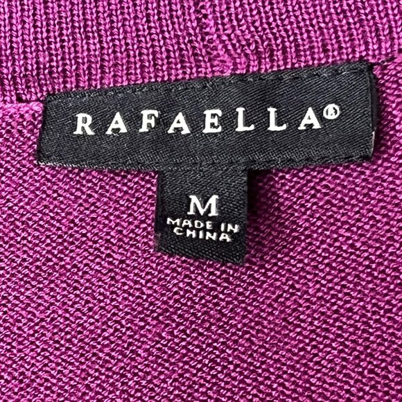 Rafaella Womens M Cardigan Sweater Drape Front Burgundy Career Comfortable Y2K - Picture 14 of 16